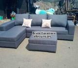 L shape settee with ottoman