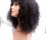 Curly hair wig with bang
