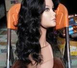 Wavy hair wig with side bang