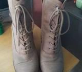 Nude midi length boots