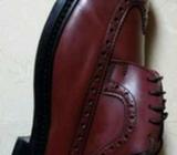 Dark tan leather Brogues men shoe