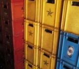 Empty crates of all kinds of drinks for sale at wholesale price