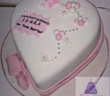 White and pink heart-shaped cake from Gatsy Cakes